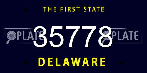 35778 Delaware License Plate