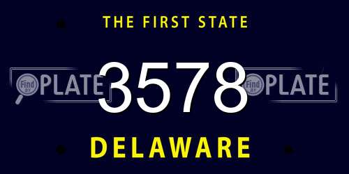 3578 Delaware License Plate