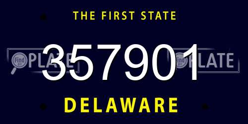 357901 Delaware License Plate