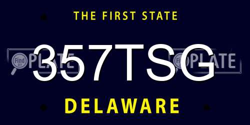 357TSG Delaware License Plate