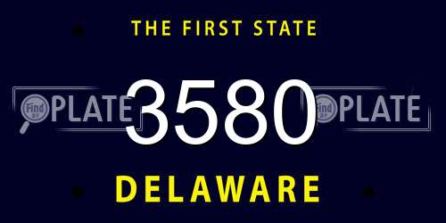 3580 Delaware License Plate