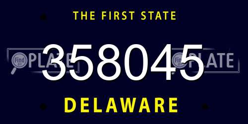 358045 Delaware License Plate