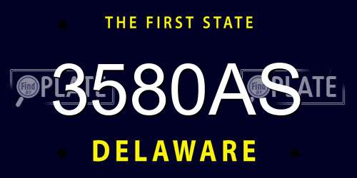 3580AS Delaware License Plate