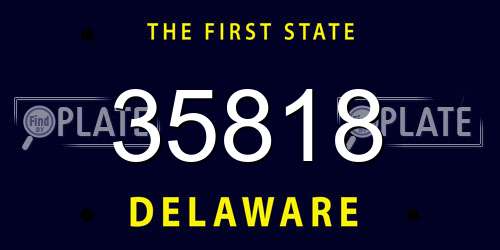 35818 Delaware License Plate