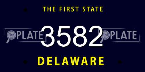 3582 Delaware License Plate
