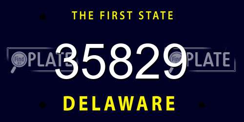 35829 Delaware License Plate