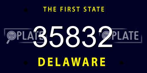 35832 Delaware License Plate