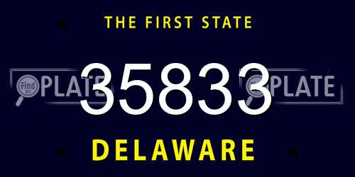 35833 Delaware License Plate