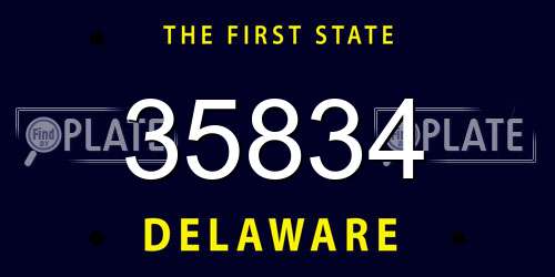 35834 Delaware License Plate