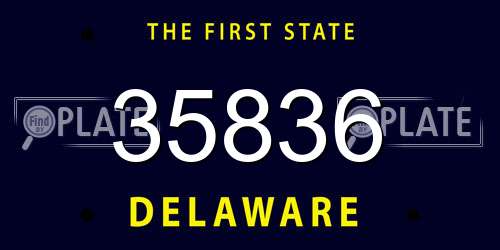 35836 Delaware License Plate