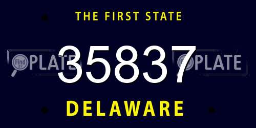 35837 Delaware License Plate