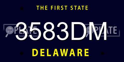 3583DM Delaware License Plate