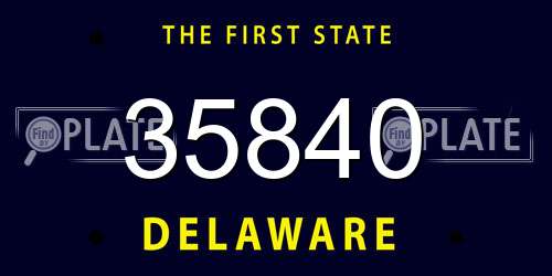 35840 Delaware License Plate