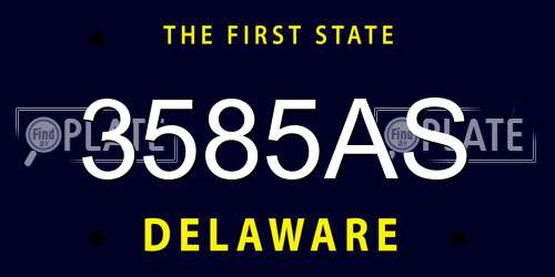 3585AS Delaware License Plate