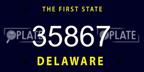 35867 Delaware License Plate
