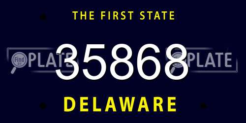 35868 Delaware License Plate