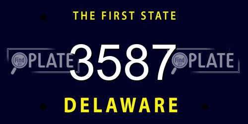 3587 Delaware License Plate