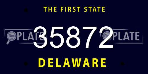 35872 Delaware License Plate