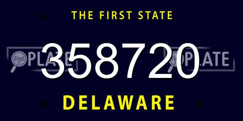 358720 Delaware License Plate