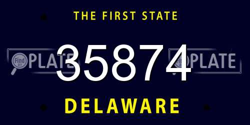 35874 Delaware License Plate