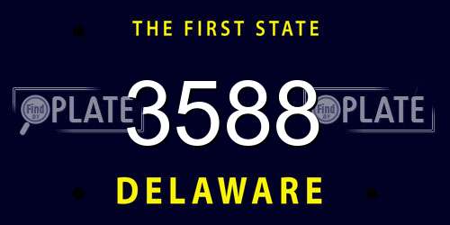 3588 Delaware License Plate