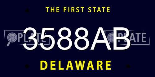 3588AB Delaware License Plate