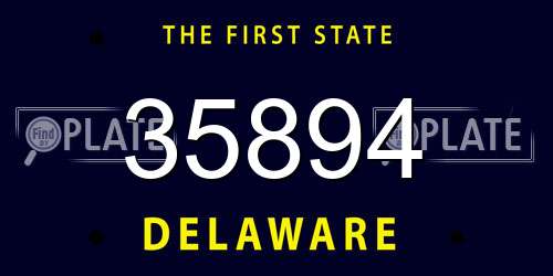 35894 Delaware License Plate