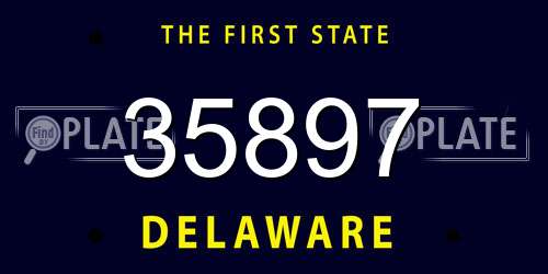 35897 Delaware License Plate