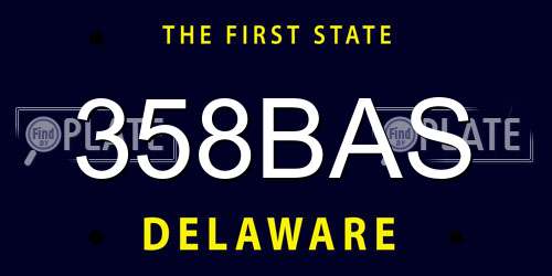 358BAS Delaware License Plate