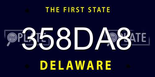 358DA8 Delaware License Plate