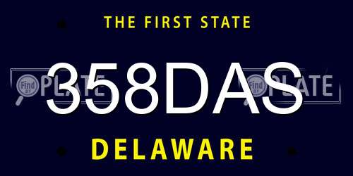 358DAS Delaware License Plate