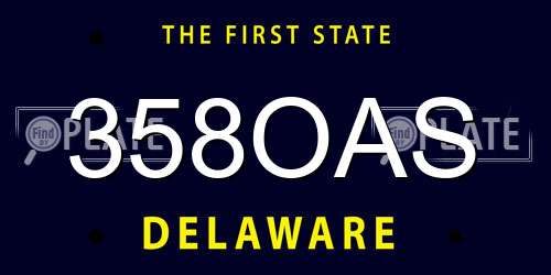 358OAS Delaware License Plate