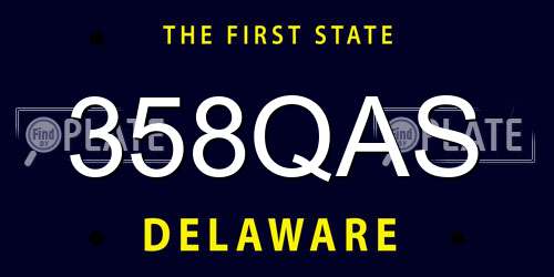 358QAS Delaware License Plate
