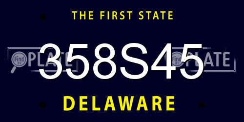 358S45 Delaware License Plate