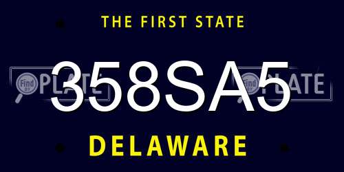 358SA5 Delaware License Plate