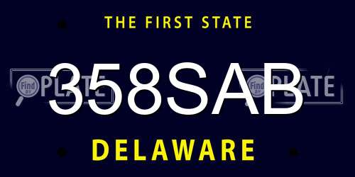 358SAB Delaware License Plate