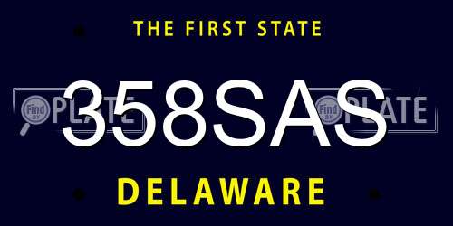 358SAS Delaware License Plate