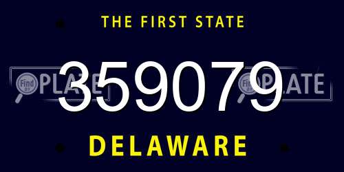 359079 Delaware License Plate