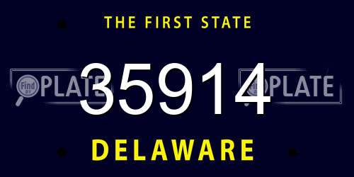 35914 Delaware License Plate