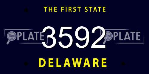 3592 Delaware License Plate