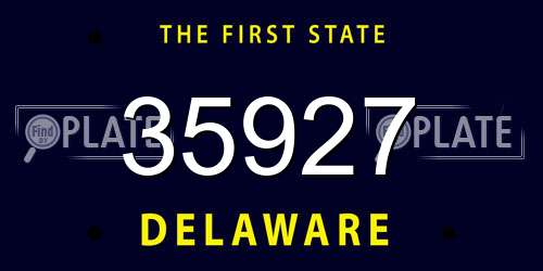 35927 Delaware License Plate