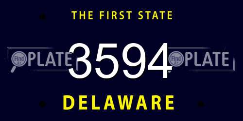 3594 Delaware License Plate