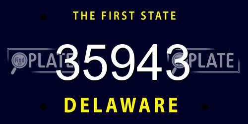 35943 Delaware License Plate