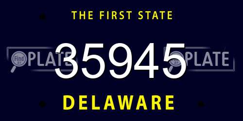 35945 Delaware License Plate