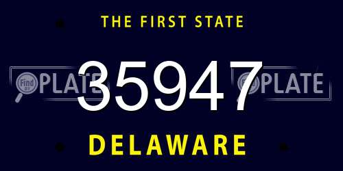 35947 Delaware License Plate