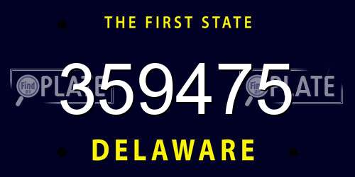359475 Delaware License Plate
