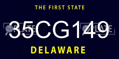 35CG149 Delaware License Plate