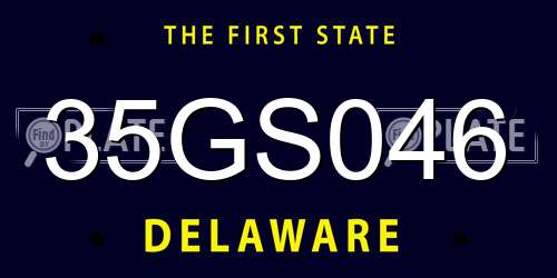 35GS046 Delaware License Plate
