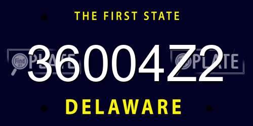 36004Z2 Delaware License Plate