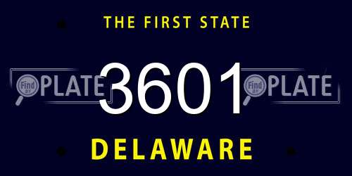 3601 Delaware License Plate